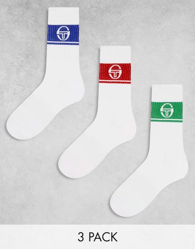 Confezione da 3 calzini verdi, blu e rossi con logo - Sergio Tacchini - Modalova