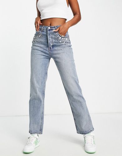 Jeans dritti lavaggio medio con tasche decorate - Signature 8 - Modalova
