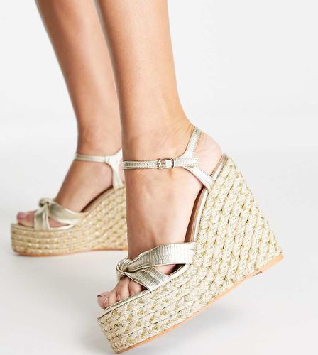 Simmi London Wide Fit - Sandali espadrilles con zeppe a pianta larga color - Simmi Wide Fit - Modalova