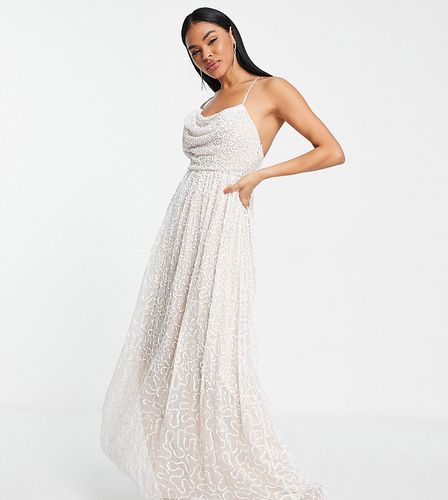 Bridal - Vestito lungo decorato color avorio con schiena scoperta e scollo ad anello - Starlet - Modalova