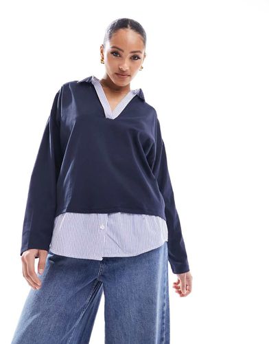 Maglione oversize con dettaglio stile camicia - Stradivarius - Modalova