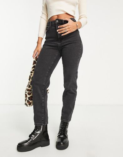 Mom jeans slim elasticizzati in cotone neri - Stradivarius - Modalova