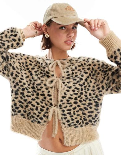 Cardigan leopardato con fiocchi sul davanti - Stradivarius - Modalova