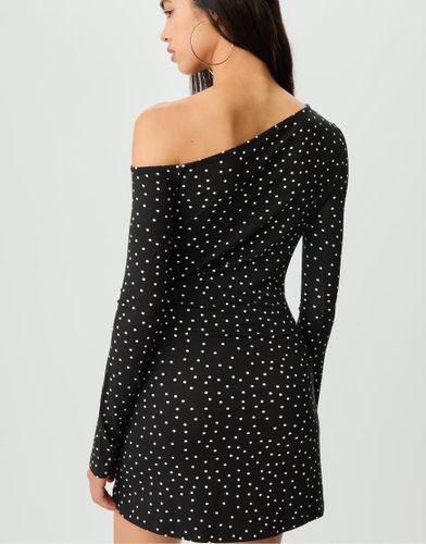 Robe courte à pois - délavé - Stradivarius - Modalova