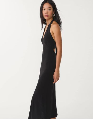 Robe mi-longue avec détail noué au dos - Stradivarius - Modalova