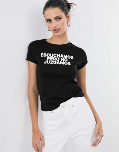 T-shirt ajusté à slogan - Stradivarius - Modalova