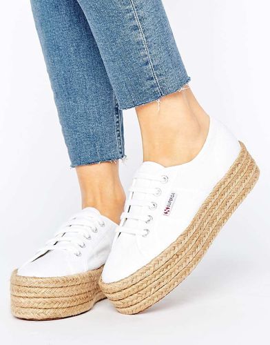 Scarpe da ginnastica flatform stile espadrillas bianche - Superga - Modalova