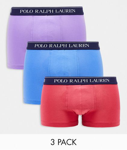 Confezione da 3 paia di boxer aderenti , viola e rossi - Polo Ralph Lauren - Modalova