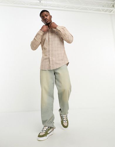 Camicia custom fit in twill a quadri marroni con logo - Polo Ralph Lauren - Modalova