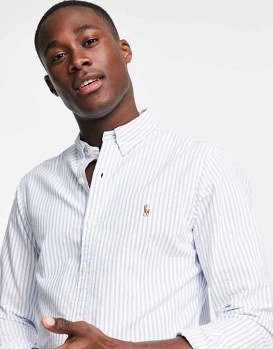 Camicia Oxford slim a righe con logo - Polo Ralph Lauren - Modalova