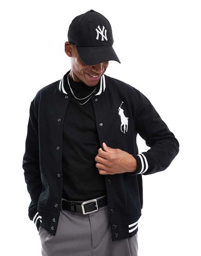 Giacca stile baseball nera in pile con logo - Polo Ralph Lauren - Modalova