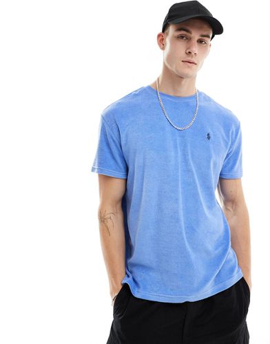 T-shirt in spugna di cotone azzurra con logo - Polo Ralph Lauren - Modalova