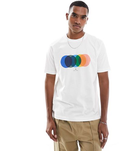 Paul Smith - T-shirt bianca con stampa di cerchi - PS Paul Smith - Modalova