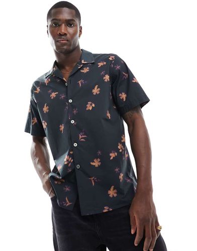 Paul Smith - Camicia nera a fiori con rever - PS Paul Smith - Modalova