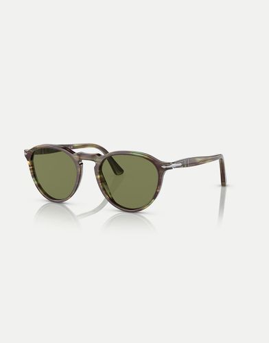 Po3286s - Occhiali da sole phantos verdi a righe con lenti verdi - Persol - Modalova