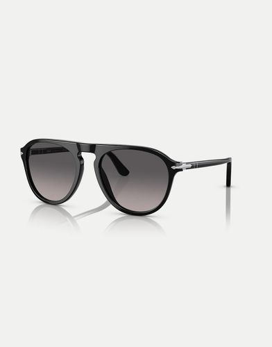 Po3302s - Occhiali da sole stile pilota neri con lenti grigie - Persol - Modalova