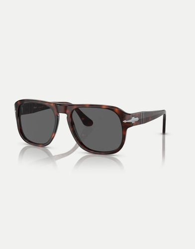 Po3310s Jean - Occhiali da sole rettangolari tartarugati scuro con lenti nere - Persol - Modalova