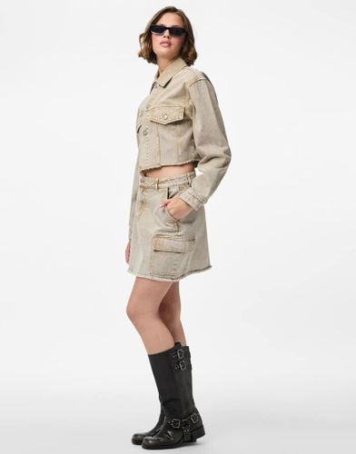 Pieces - Mini-jupe - Sable-Blanc - Pieces - Modalova