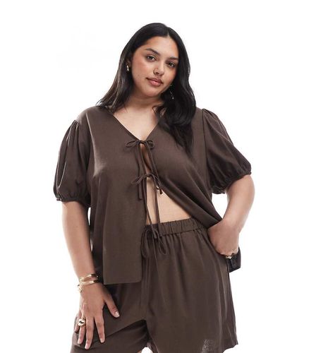 Pieces Curve - Short d'ensemble - Marron chocolat - Pieces Plus - Modalova