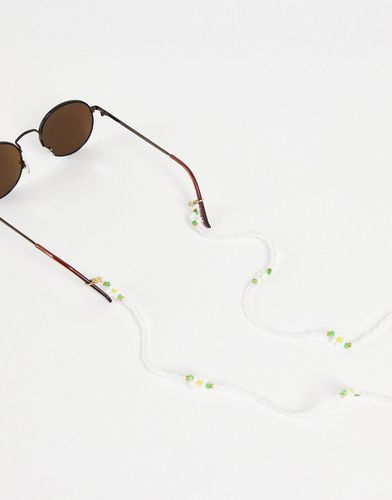 Catenina per occhiali da sole bianca con charms a forma di fiori - Pieces - Modalova
