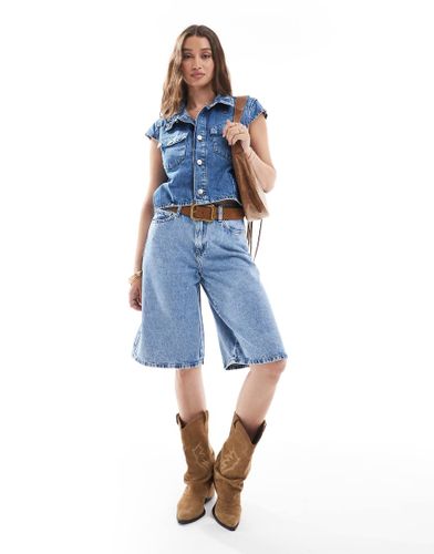 Short en jean long - moyen - Pieces - Modalova