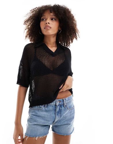 Crop top all'uncinetto con colletto - Pimkie - Modalova