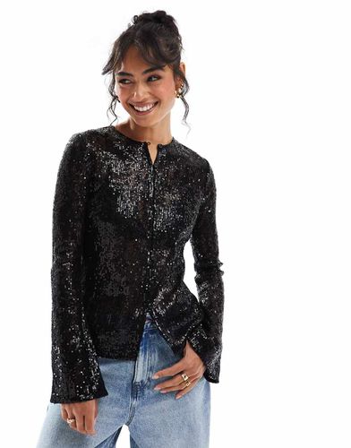 Cardigan in pizzo con paillettes - Pretty Lavish - Modalova