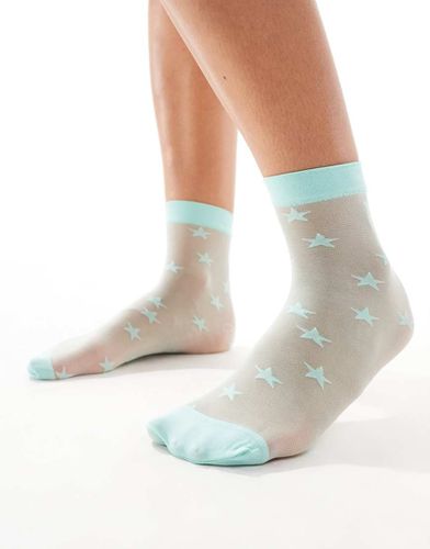 Calzini trasparenti menta con stelline - Pretty Polly - Modalova