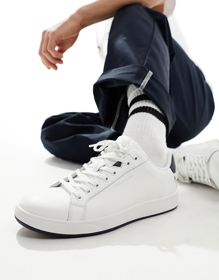 Sneakers in pelle bianche con dettagli blu navy e logo a zebra - PS Paul Smith - Modalova