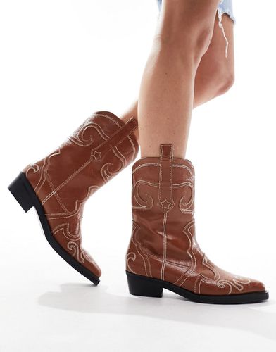 Folklore - Stivaletti alla caviglia stile western color cuoio - Public Desire - Modalova