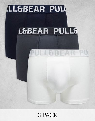 Confezione da 3 boxer bianchi, grigi e neri - Pull & Bear - Modalova