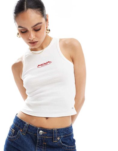 Canotta bianca con scollo a vogatore e grafica "Dream" - Pull & Bear - Modalova