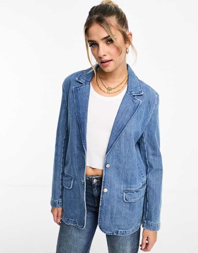 Blazer in denim medio - Pull & Bear - Modalova