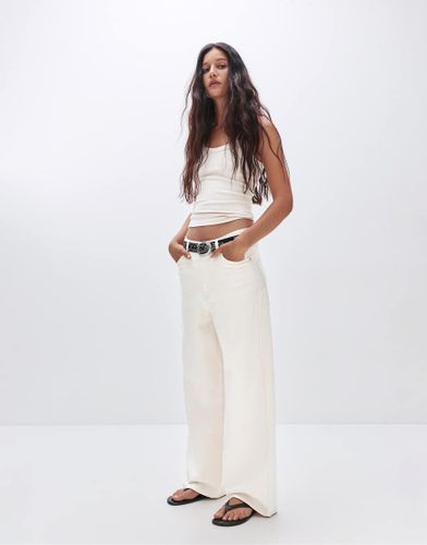 Jean baggy super large effet déchiré - Beige - Pull & bear - Modalova