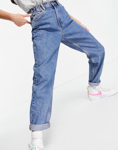 Mom jeans con vita elasticizzata slavato - Pull & Bear - Modalova