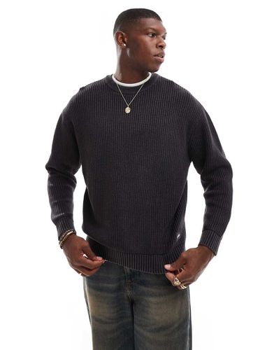 Maglione antracite lavaggio acido a coste - Pull & Bear - Modalova