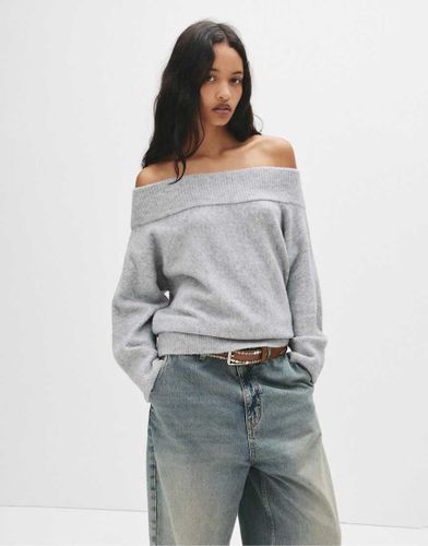 Sweat asymétrique en maille douce - chiné - Pull & bear - Modalova