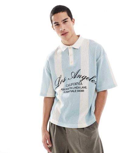 Polo style rétro en maille à larges rayures - Pull & bear - Modalova