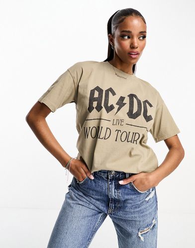 T-shirt color pietra della band AC/DC - Pull & Bear - Modalova