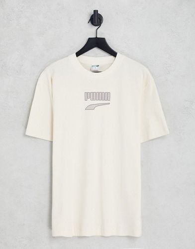 Downtown - T-shirt con logo bianco sporco - Puma - Modalova
