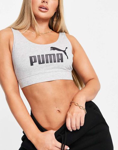 Essentials - Brassière grigia con logo - Puma - Modalova