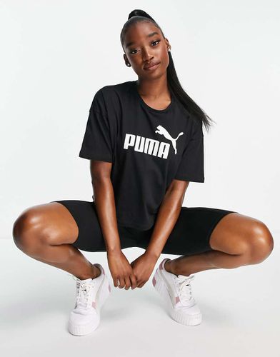 Essentials - T-shirt corta con logo nera - Puma - Modalova