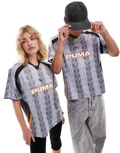 Maglia da calcio rétro grigia e nera con stampa - Puma - Modalova