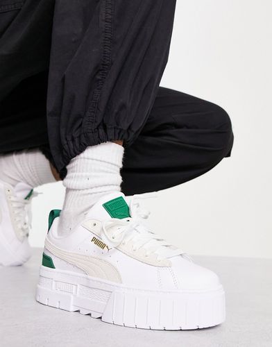 Mayze - Sneakers bianche con dettagli verdi - Puma - Modalova