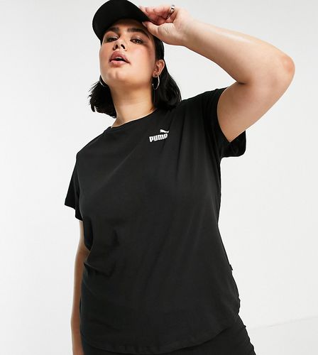 Plus - Essentials - T-shirt nera con logo piccolo - Puma - Modalova