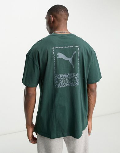 Safari - T-shirt verde con stampa sul retro - Puma - Modalova