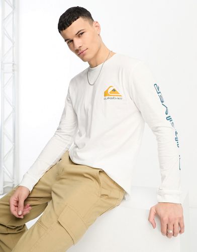 Omni - T-shirt bianca a maniche lunghe con logo - Quiksilver - Modalova