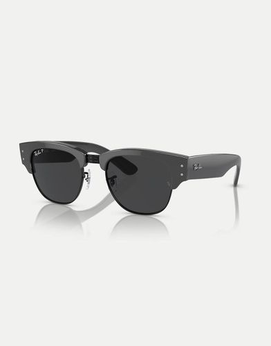 Clubmaster Mega - Occhiali da sole neri e grigi con lenti nere polarizzate - Ray-Ban - Modalova