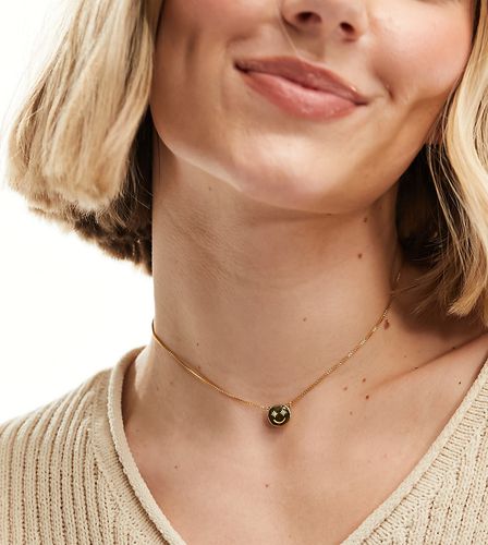 Collana placcata 22 k con ciondolo con faccina sorridente e confezione regalo - Rachel Jackson - Modalova