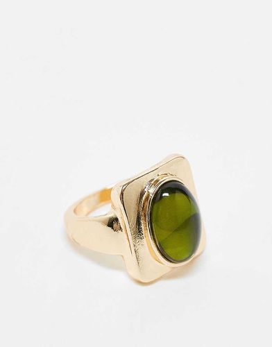 Anello unisex dorato con pietra stile antico - Reclaimed Vintage - Modalova